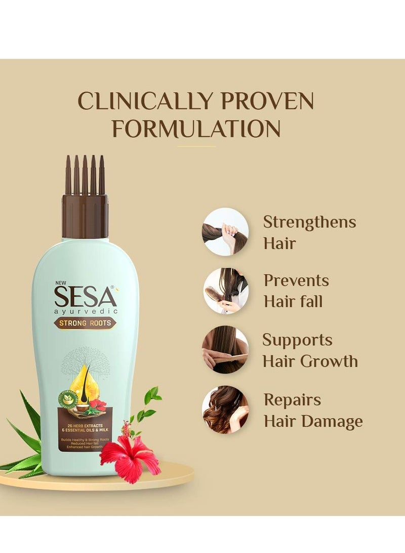 Sesa Ayurvedic Strong Roots Hair Care Combo Hair Oil 100ml Shampoo and Conditoner 200ml