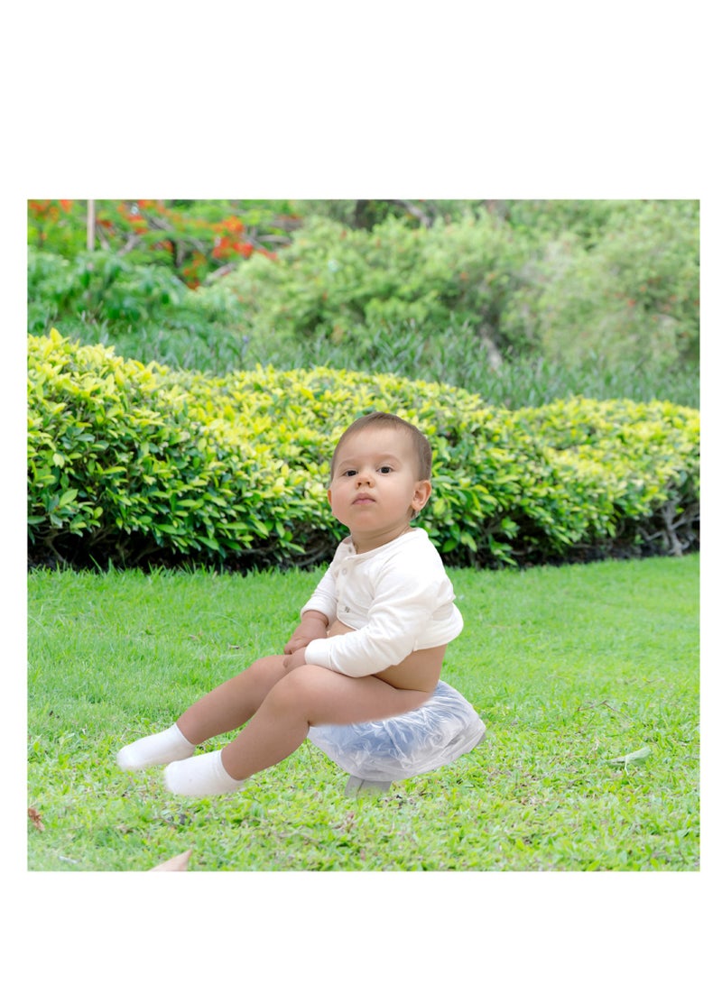 Babyjem Portable Baby Potty Seat, 1+ Year, Blue - Easy-Opening, Non-Slip Feet, Super Absorbent, Disposable Bags, Hygienic Area - Padded Bag & Double-Stage Opening Feet