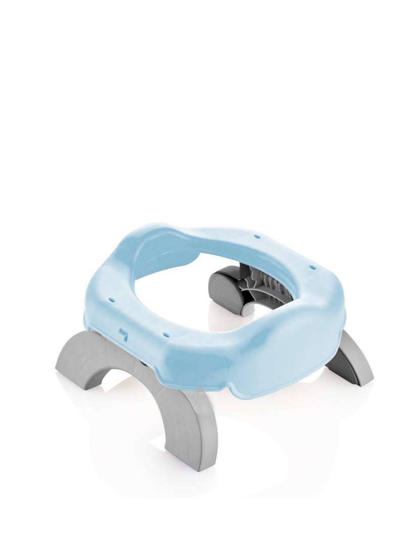 Babyjem Portable Baby Potty Seat, 1+ Year, Blue - Easy-Opening, Non-Slip Feet, Super Absorbent, Disposable Bags, Hygienic Area - Padded Bag & Double-Stage Opening Feet