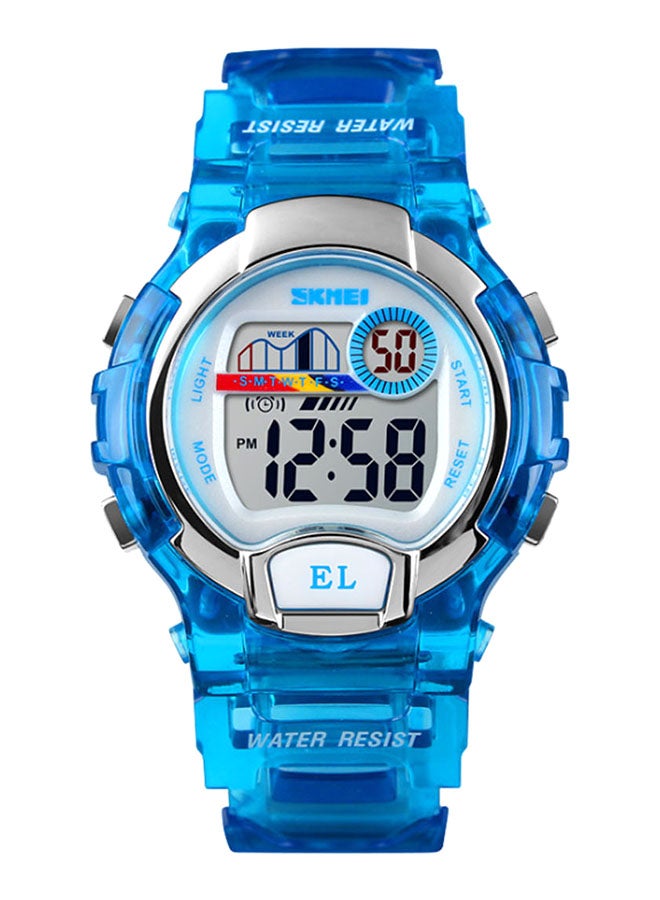 boys Fashion Sports Electronic Waterproof PU Leather Digital Watch 1450