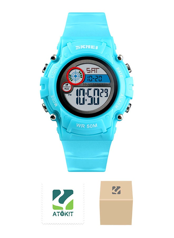 boys Sports Waterproof PU Leather Digital Watch 1477