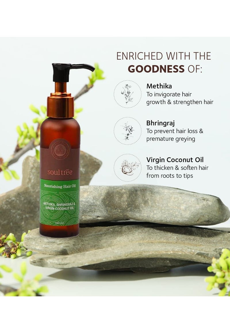 SoulTree Nourishing Hair Oil with Methika Bhringraj Coconut Hair Oil 120ml