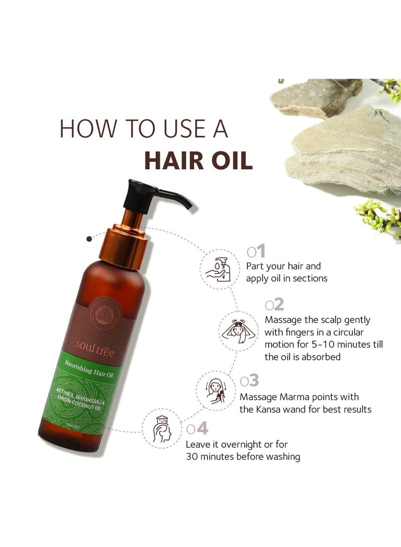 SoulTree Nourishing Hair Oil with Methika Bhringraj Coconut Hair Oil 120ml