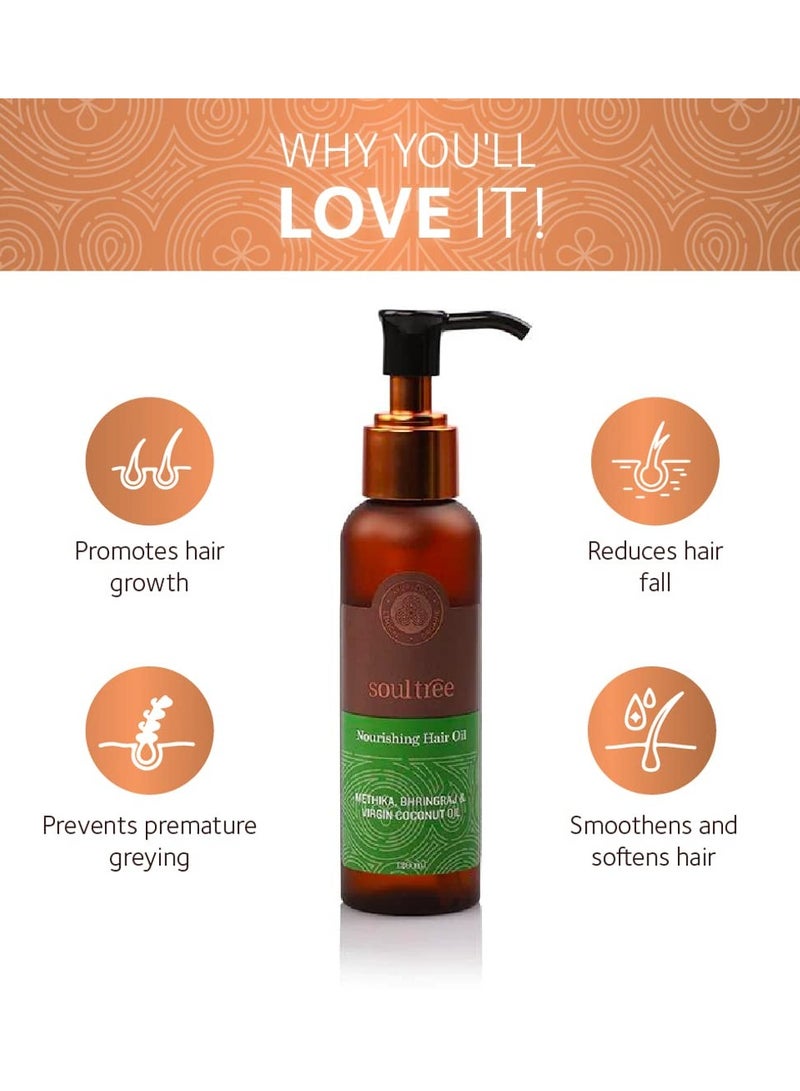 SoulTree Nourishing Hair Oil with Methika Bhringraj Coconut Hair Oil 120ml