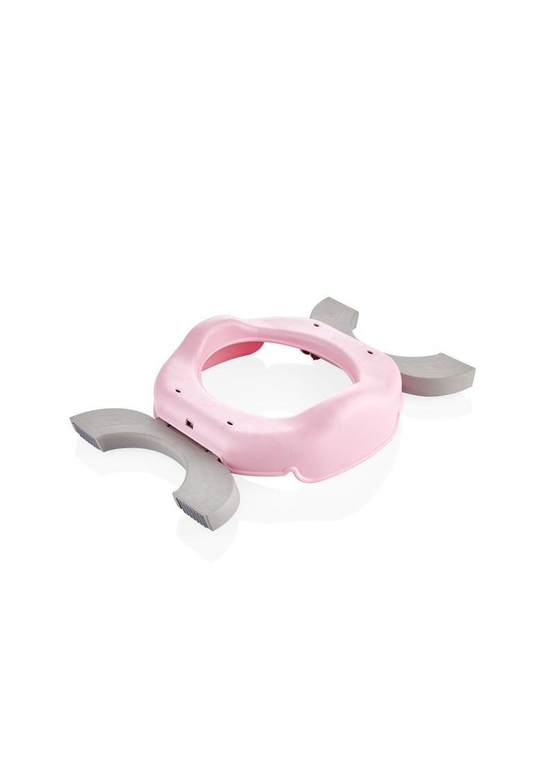 Babyjem Portable Baby Potty Seat, 1+ Year, Pink - Easy-Opening, Non-Slip Feet, Super Absorbent, Disposable Bags, Hygienic Area - Padded Bag & Double-Stage Opening Feet