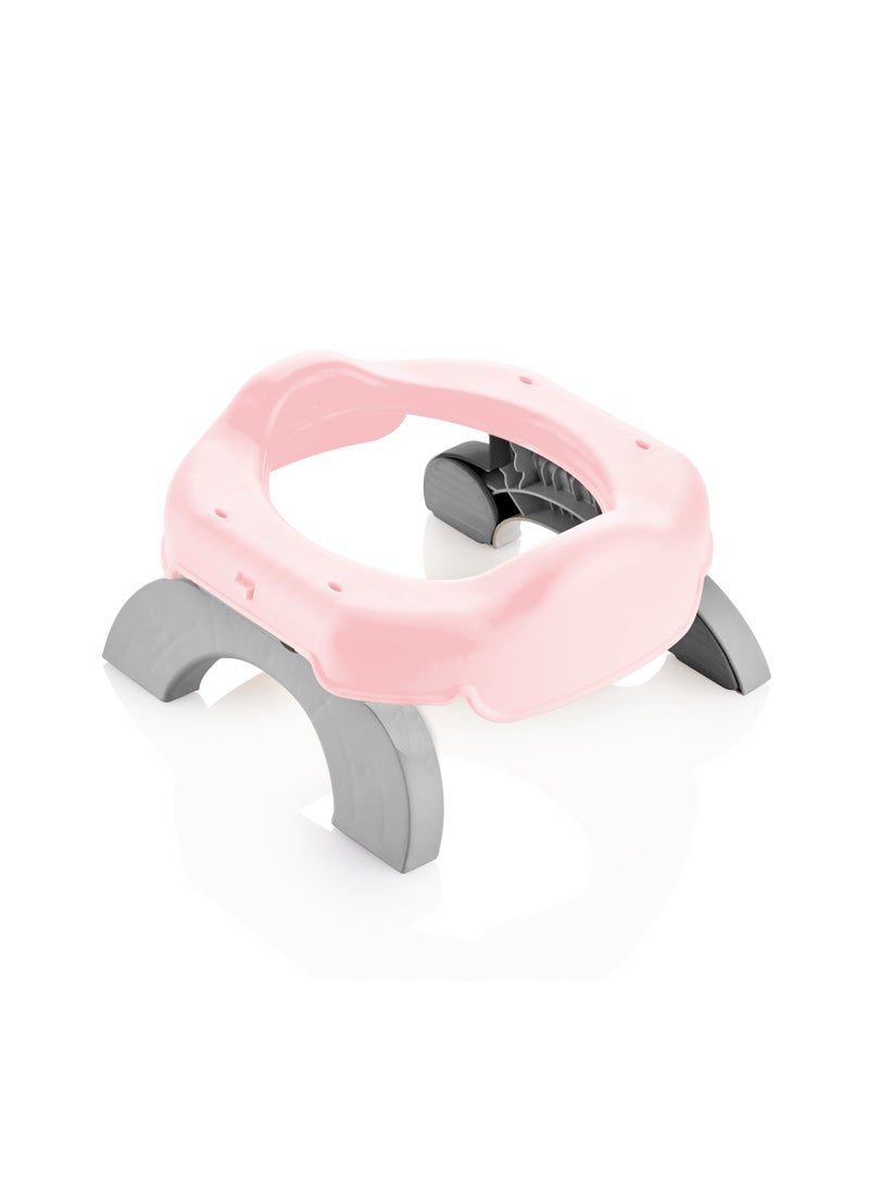 Babyjem Portable Baby Potty Seat, 1+ Year, Pink - Easy-Opening, Non-Slip Feet, Super Absorbent, Disposable Bags, Hygienic Area - Padded Bag & Double-Stage Opening Feet