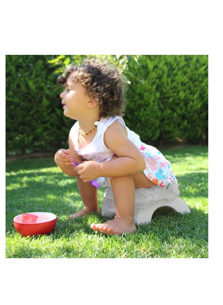 Babyjem Portable Baby Potty Seat, 1+ Year, Grey - Easy-Opening, Non-Slip Feet, Super Absorbent, Disposable Bags, Hygienic Area - Padded Bag & Double-Stage Opening Feet