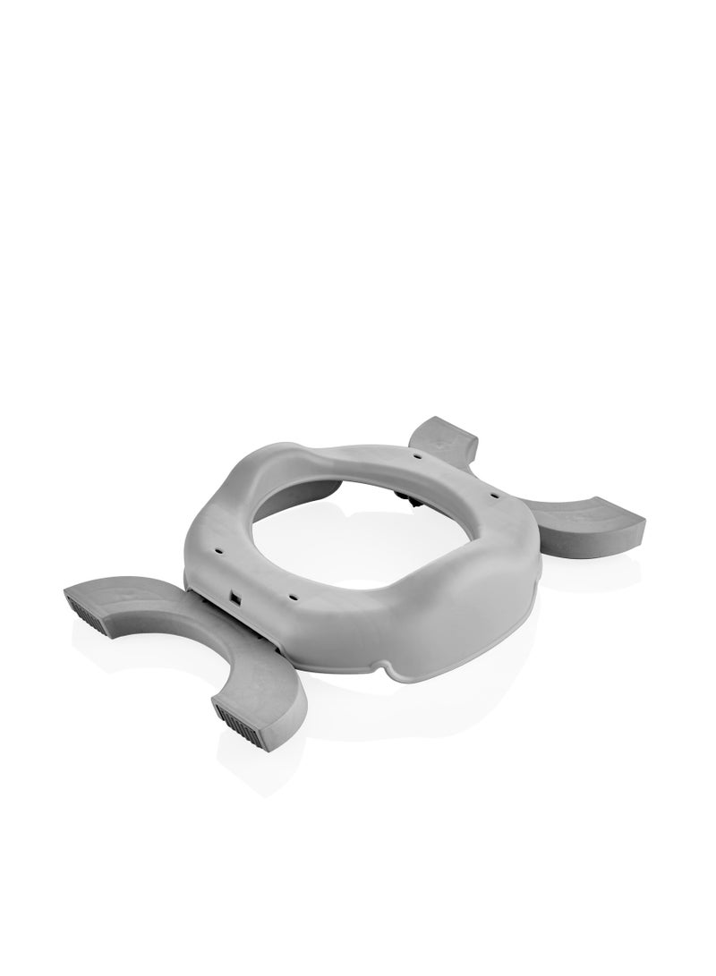 Babyjem Portable Baby Potty Seat, 1+ Year, Grey - Easy-Opening, Non-Slip Feet, Super Absorbent, Disposable Bags, Hygienic Area - Padded Bag & Double-Stage Opening Feet