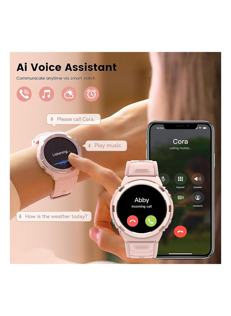Smart Watch 1.3-Inch Always-On AMOLED Display With HiFI Bluetooth Calling Function With 5 ATM And IP69K Pink