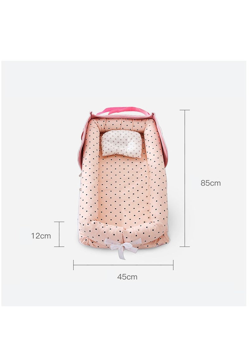 Soft And Lightweight Portable Design With Printed Bassinet For Up To 0-12 Months, Baby Lounger Baby Nest Cotton Newborn Bassinet Mattress for Baby