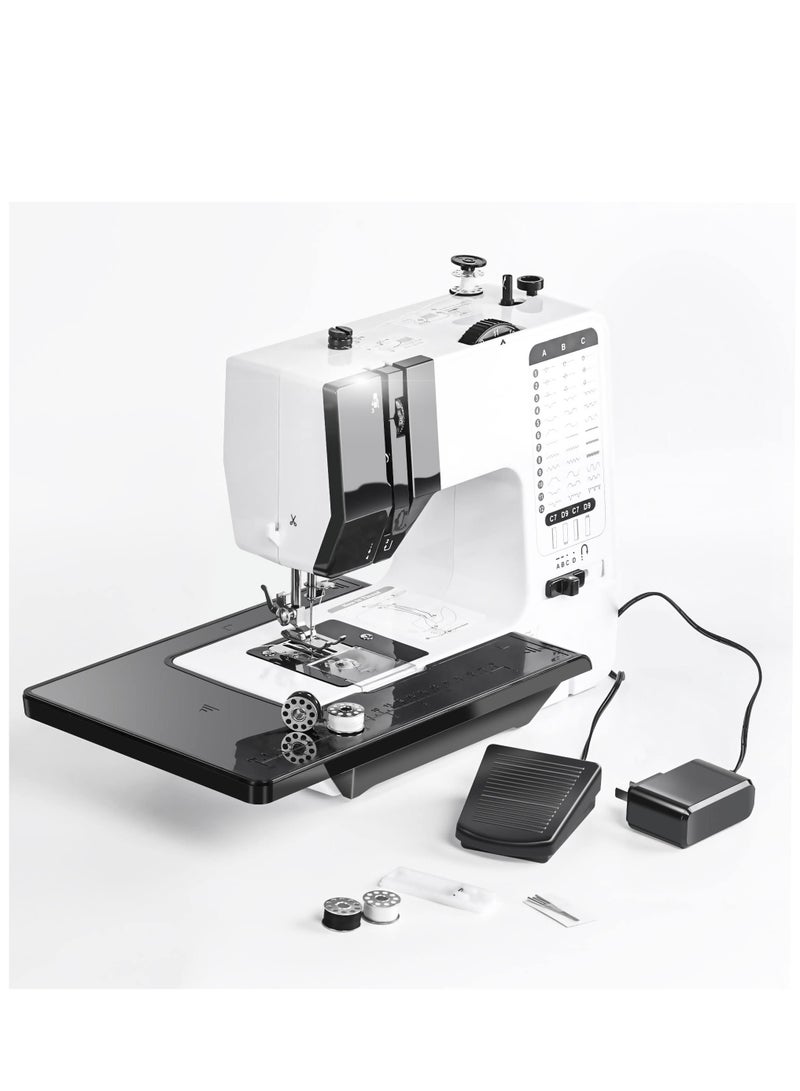 Sewing Machine, Mini Sewing Machine for Beginners and Kids, Portable Electric Sewing Machine, 38 Stitches Adjustable Speed Speed with Foot Pedal & Sewing Kit
