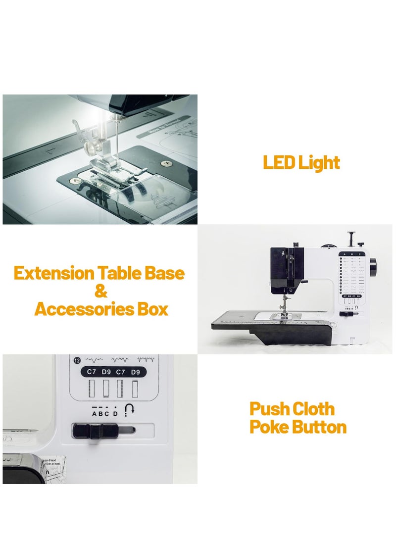 Sewing Machine, Mini Sewing Machine for Beginners and Kids, Portable Electric Sewing Machine, 38 Stitches Adjustable Speed Speed with Foot Pedal & Sewing Kit