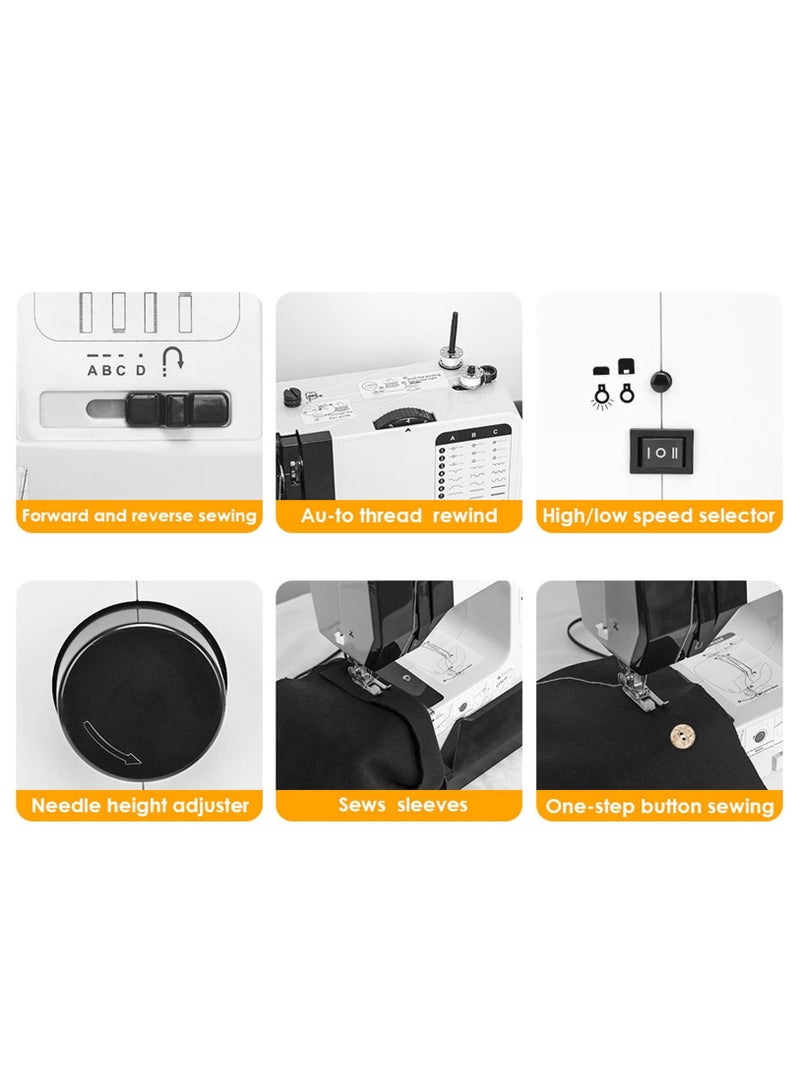 Sewing Machine, Mini Sewing Machine for Beginners and Kids, Portable Electric Sewing Machine, 38 Stitches Adjustable Speed Speed with Foot Pedal & Sewing Kit