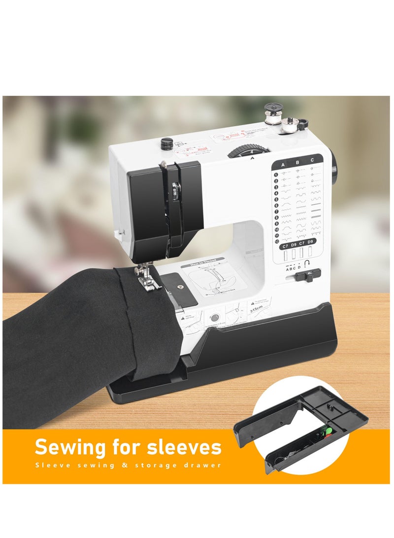 Sewing Machine, Mini Sewing Machine for Beginners and Kids, Portable Electric Sewing Machine, 38 Stitches Adjustable Speed Speed with Foot Pedal & Sewing Kit