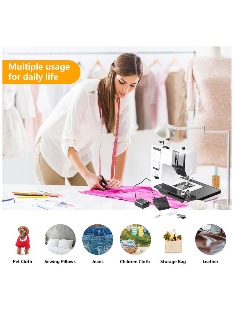 Sewing Machine, Mini Sewing Machine for Beginners and Kids, Portable Electric Sewing Machine, 38 Stitches Adjustable Speed Speed with Foot Pedal & Sewing Kit
