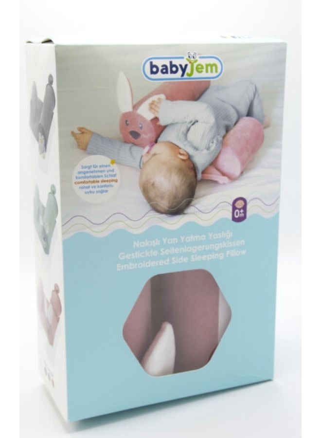 Babyjem Safe Side Sleeping Pillow with Bunny - Pediatrician Recommended - Newborn Sleep Positioner for Safe & Comfortable Side Sleeping