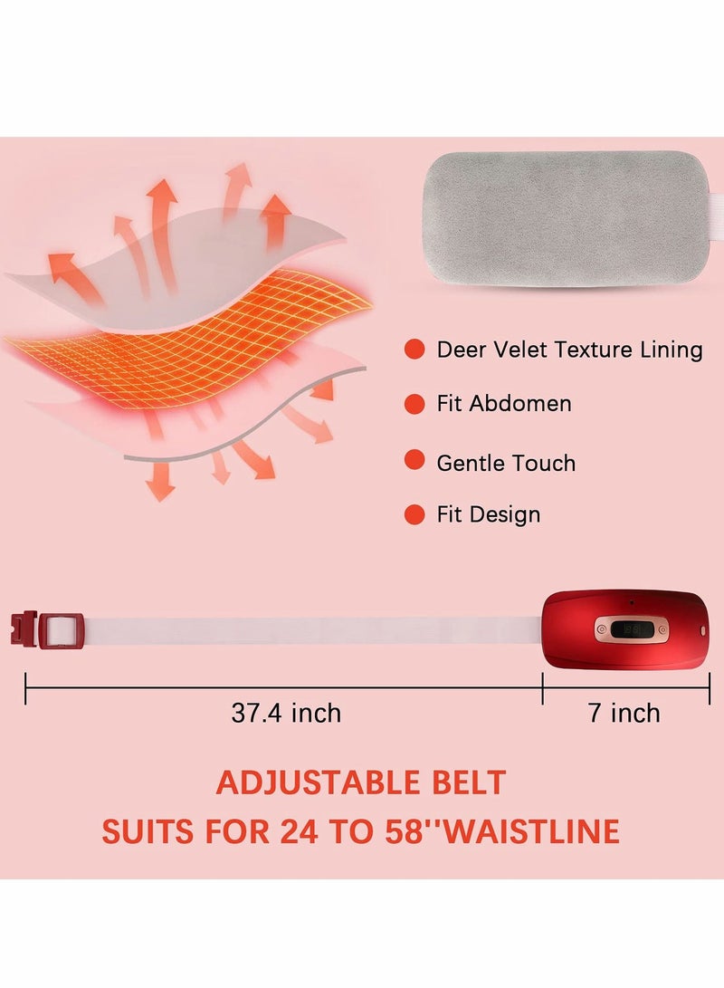 Heating Pads for Cramps, Pad Back Pain with 3 Heat Levels and Vibration Massage Modes, Portable Electric Fast Belly Wrap Belt, or Relief Women Girl