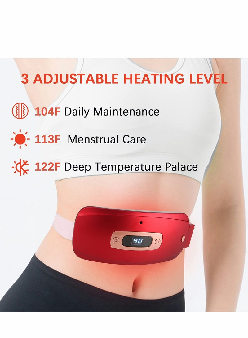 Heating Pads for Cramps, Pad Back Pain with 3 Heat Levels and Vibration Massage Modes, Portable Electric Fast Belly Wrap Belt, or Relief Women Girl