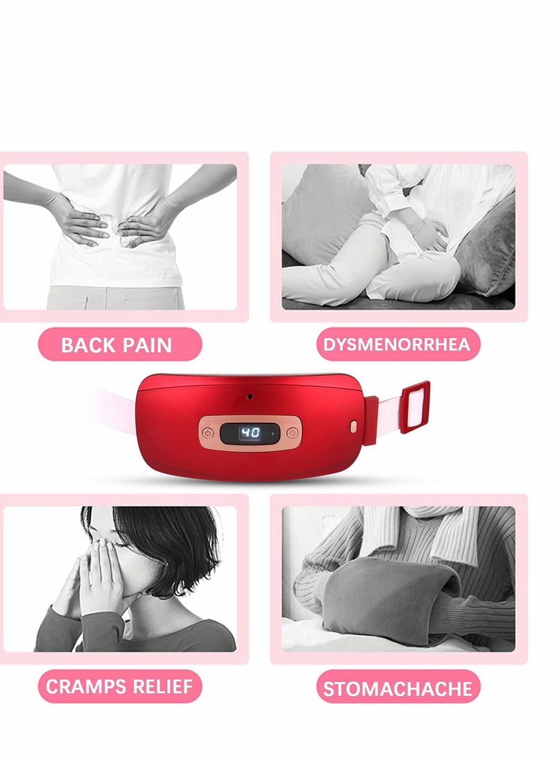 Heating Pads for Cramps, Pad Back Pain with 3 Heat Levels and Vibration Massage Modes, Portable Electric Fast Belly Wrap Belt, or Relief Women Girl