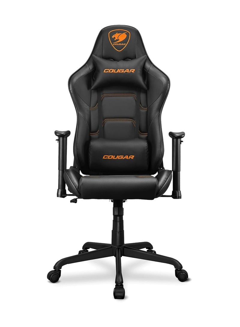 Cougar Gaming Chair Armor Elite, Steel-Frame, Breathable PVC Leather, 160° Recliner System, 120Kg Weight Capacity, 2D Adjustable Arm-Rest, Steel 5-Star Base - Black