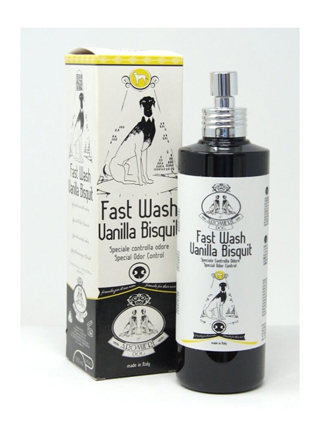 Dog Fast Wash Vanille Bisquit  (Dry Shampoo Waterless) 250 ml (8.45 oz)  size  Made in Italy
