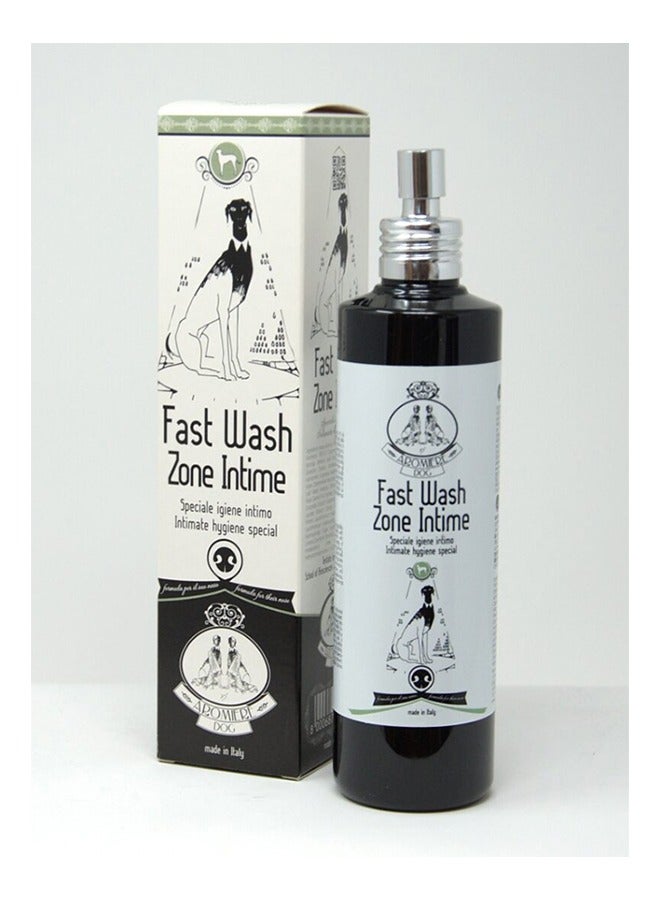 Dog Fast Wash Zone Intime  (Dry Shampoo Waterless) 250 ml (8.45 oz)  size  Made in Italy