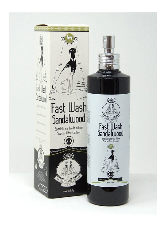 Dog Fast Wash Sandal Wood  (Dry Shampoo Waterless) 250 ml (8.45 oz)  size  Made in Italy