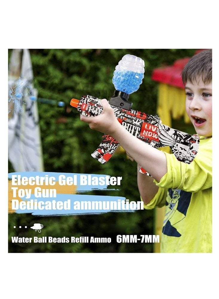 Electric Gel Blaster Water Bead AKM-47 Automatic Water Bullet Graffiti (Red)