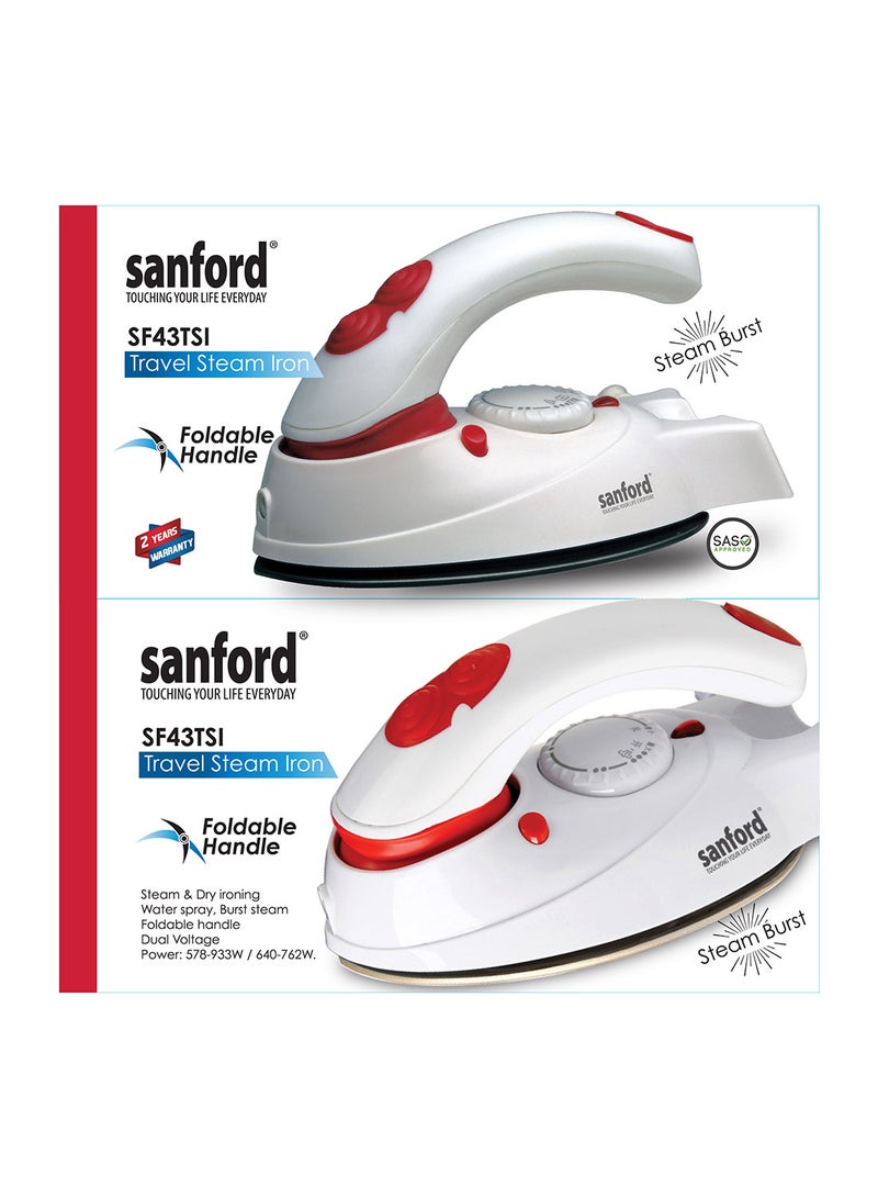 Compact & Portable Steam Iron With Ceramic Non-Stick Soleplate and Continuous Steam, Travel Friendly 110 ml 1200 W SF43SI BS White