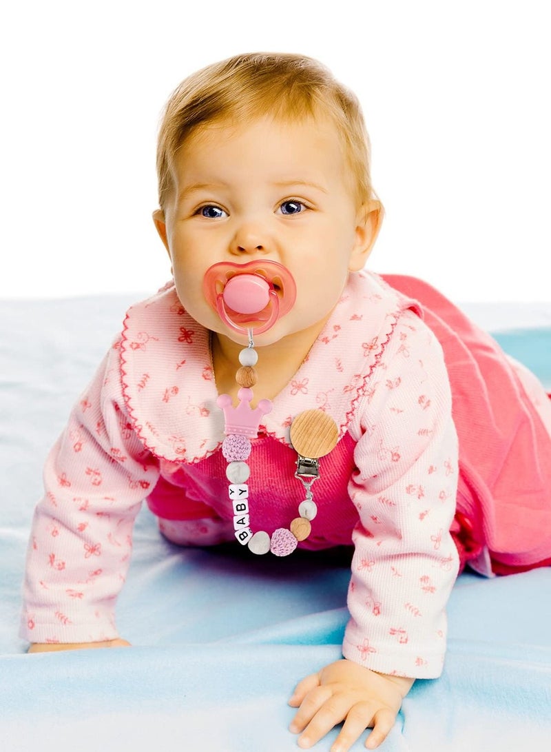 30 Pieces Natural Beech Wood Pacifier Clips Teething Grasping Toy Suspender Clip Holder Charm DIY