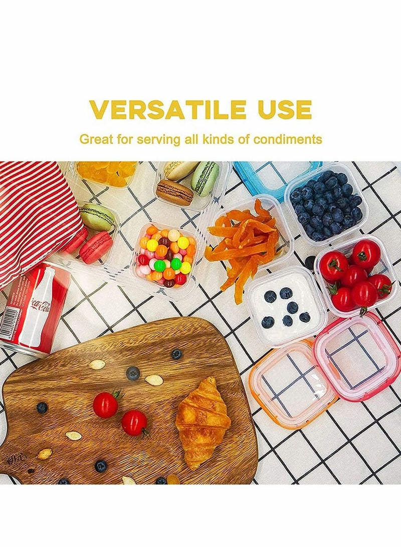 Baby Food Blocks Containers, Leakproof Containers with Lid and Soft Base, BPA Free Resuable Jars for Freezer, Microwave Dishwasher Safe 6Pcs 2oz