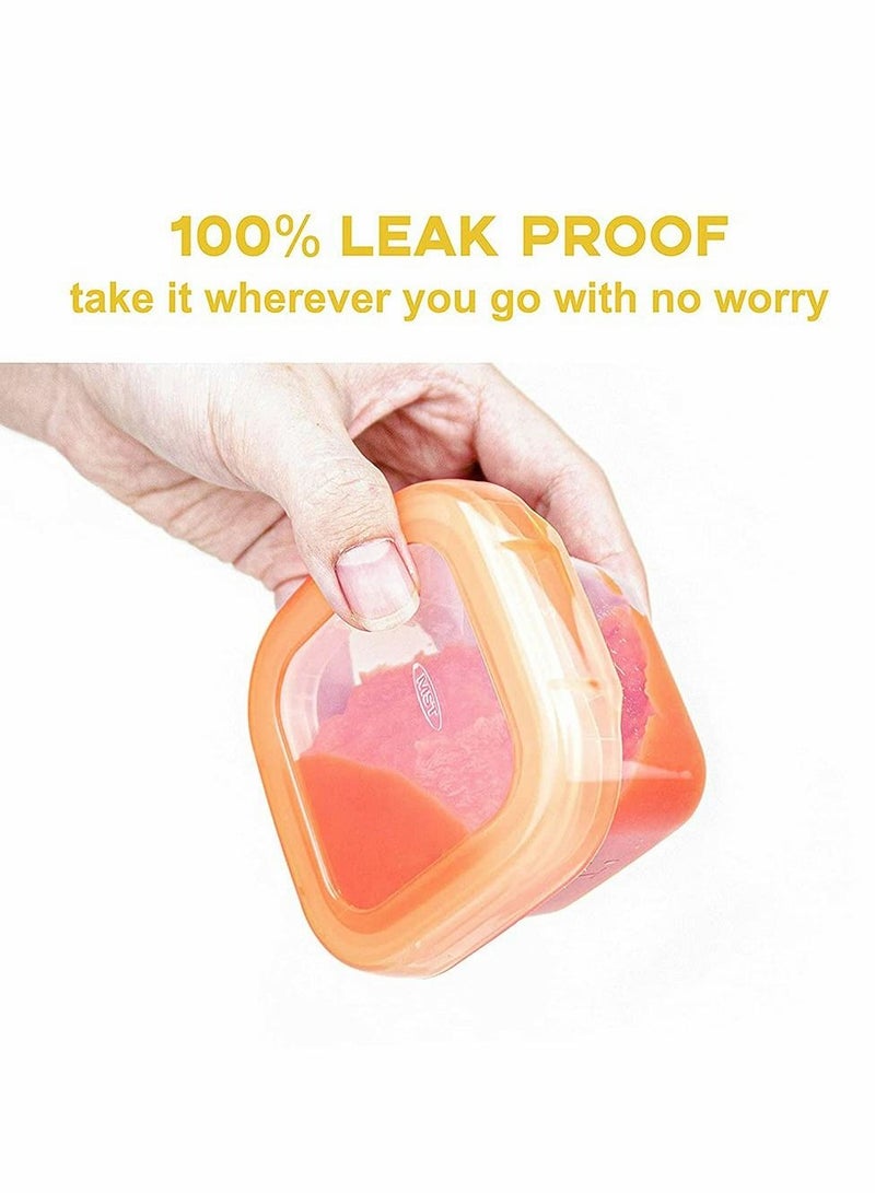 Baby Food Blocks Containers, Leakproof Containers with Lid and Soft Base, BPA Free Resuable Jars for Freezer, Microwave Dishwasher Safe 6Pcs 2oz