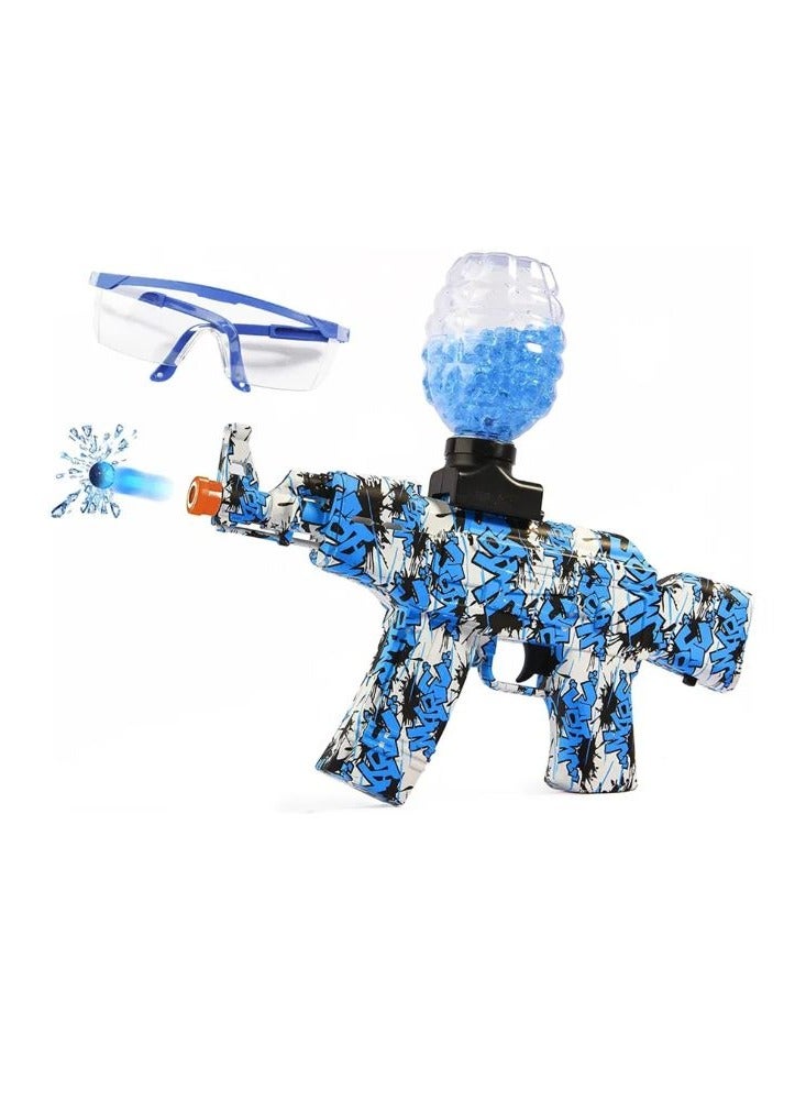 Electric Gel Blaster Water Bead AKM-47 Automatic Water Bullet Graffiti (Blue)