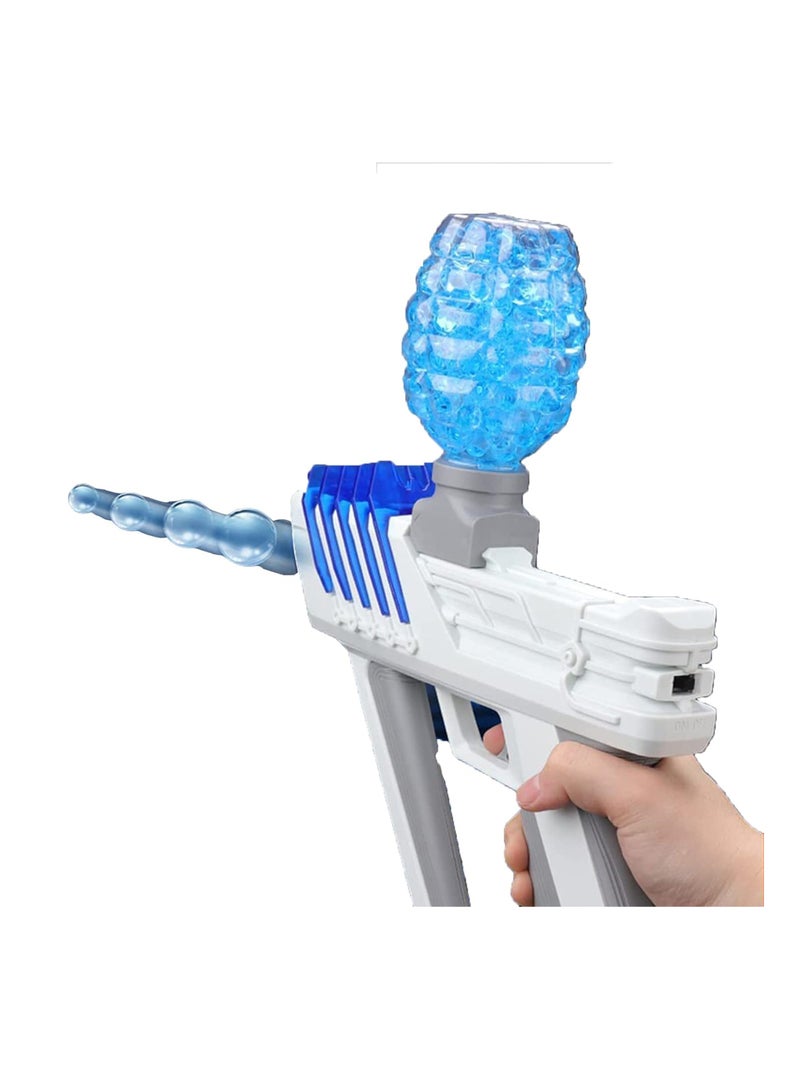 Electric Gel Water Bead Blaster Toy Gun (White and Blue)