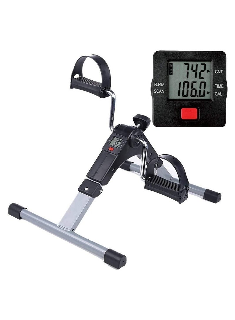 Electric Pedal Pedal Exerciser Mini Exercise Bike, Portable Indoor Fitness, Sitting Pedal Exerciser for Arm/Leg Workout, Portable Exercise with LCD Display,Green Mini Exercise Bike Stepper