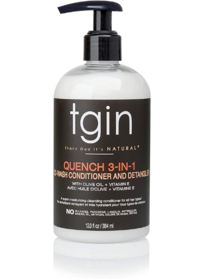 Quench 3-in-1 Co-Wash Conditioner and Detangler For Dry Hair Curly Hair 13 Oz