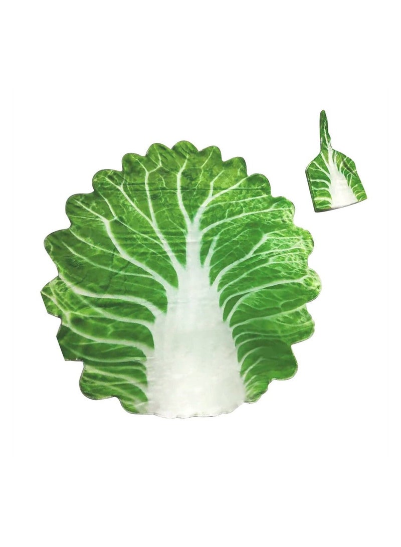 Baby Wrap Blanket Cabbage Leaf Swaddle Super Soft Comfort Newborn Plush Flannel with Hat Essential Children Clothing for Home Office Travel