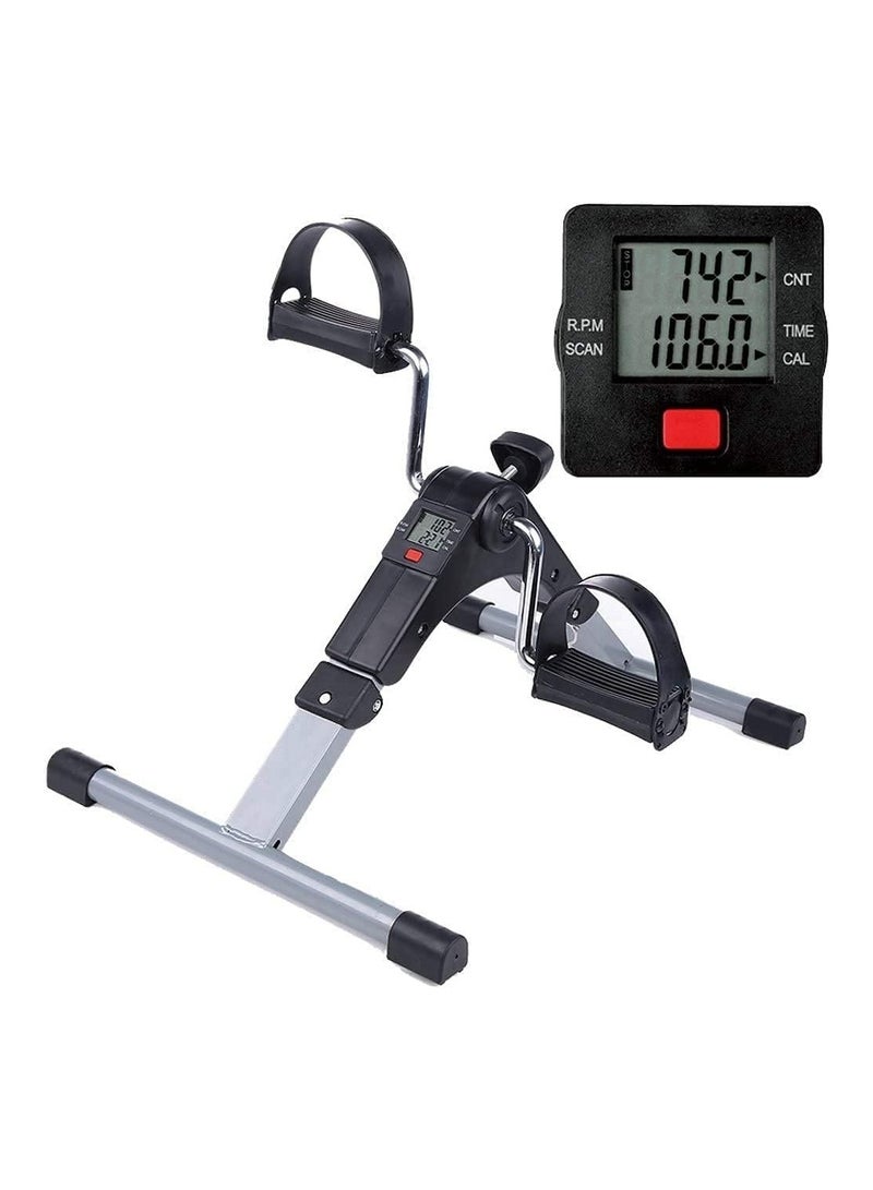 Electric Pedal Pedal Exerciser Mini Exercise Bike, Portable Indoor Fitness, Sitting Pedal Exerciser for Arm/Leg Workout, Portable Exercise with LCD Display,Green Mini Exercise Bike Stepper