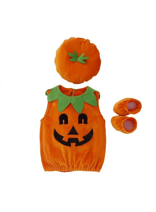 Baby Girl Boy Halloween Outfit Pumpkin Tops Hat Footies Halloween Costumes 06 Months