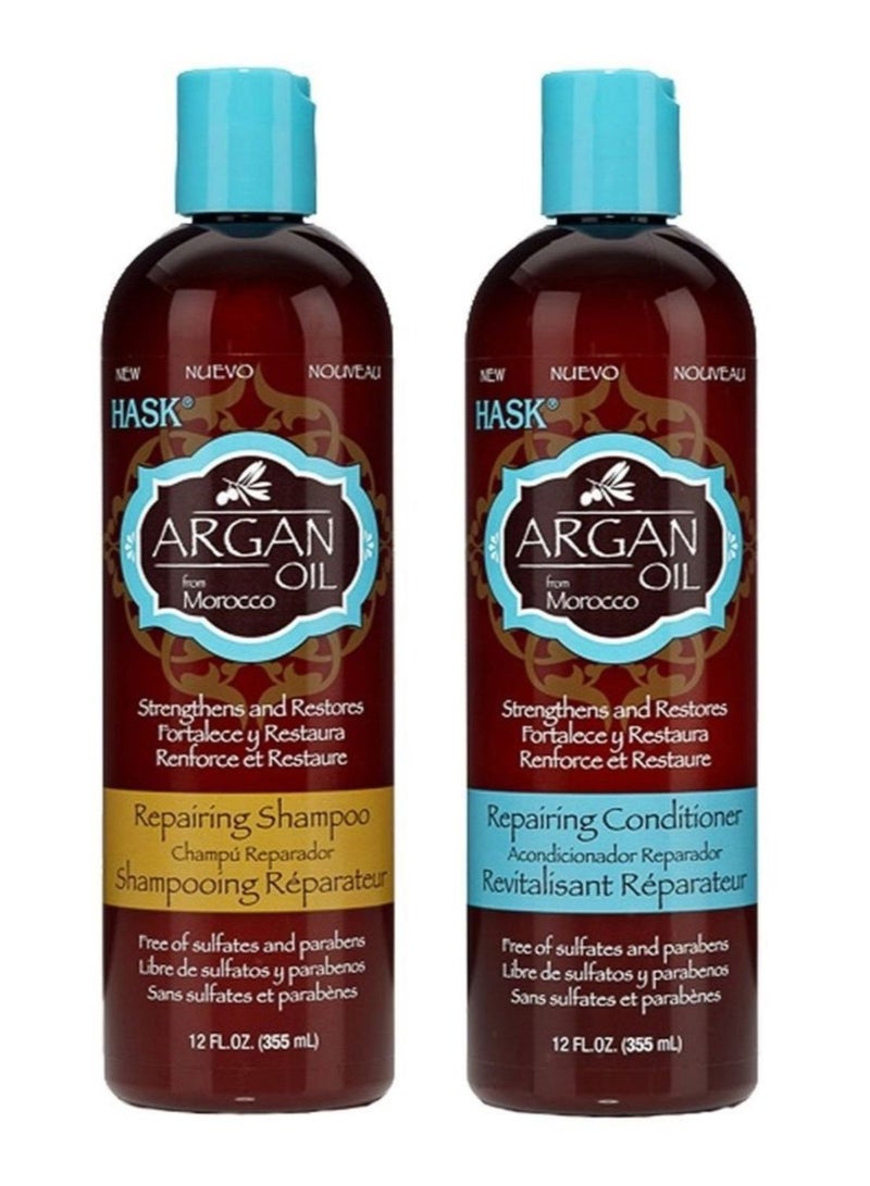 2-Piece Argan Oil Shampoo And Conditioner Set 2 x 355ml