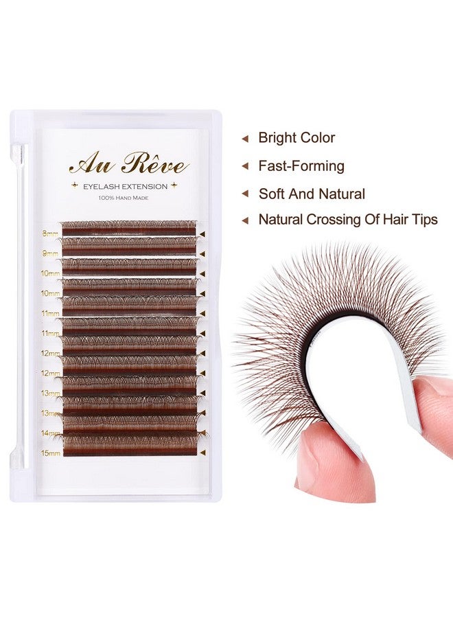 Y Lashes Extensions Colored Yy Lashes Premade Fans Brown Eyelash Extensions D Curl 0.07Mm 8 15Mm Mixed Tray Y Shape Easy Fan Volume Lashes Supplies (Yy 0.07 Cbrown)