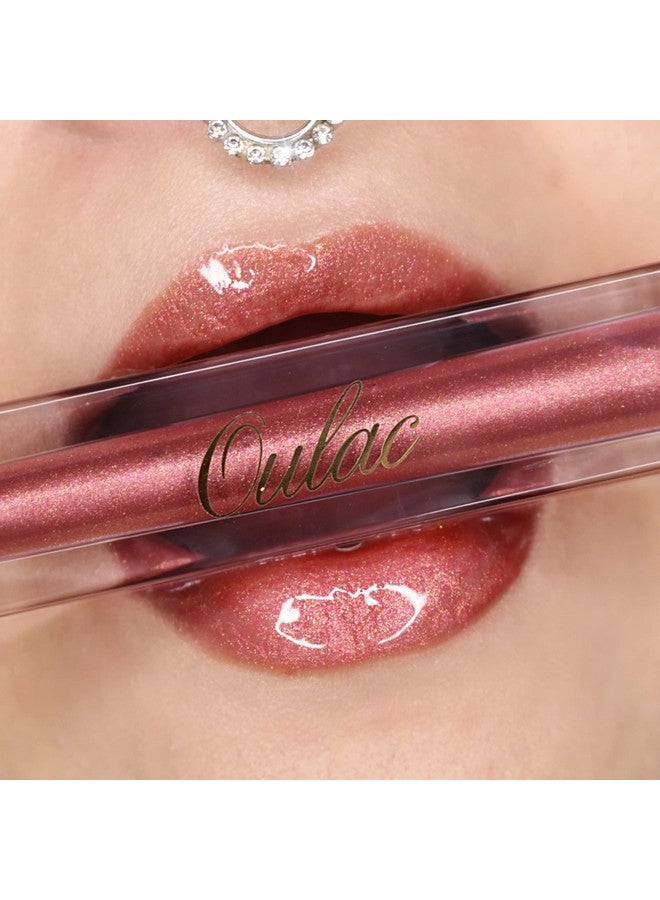 Clear Glitter Lip Plumper Gloss With Mirror Finish Moisturizing & Reduce Fine Lines Lip Oil Refuse Chapped Lips Non Sticky Lip Gloss For Girls Women 4.5Ml/0.15Fl.Ozglamorize(C08)