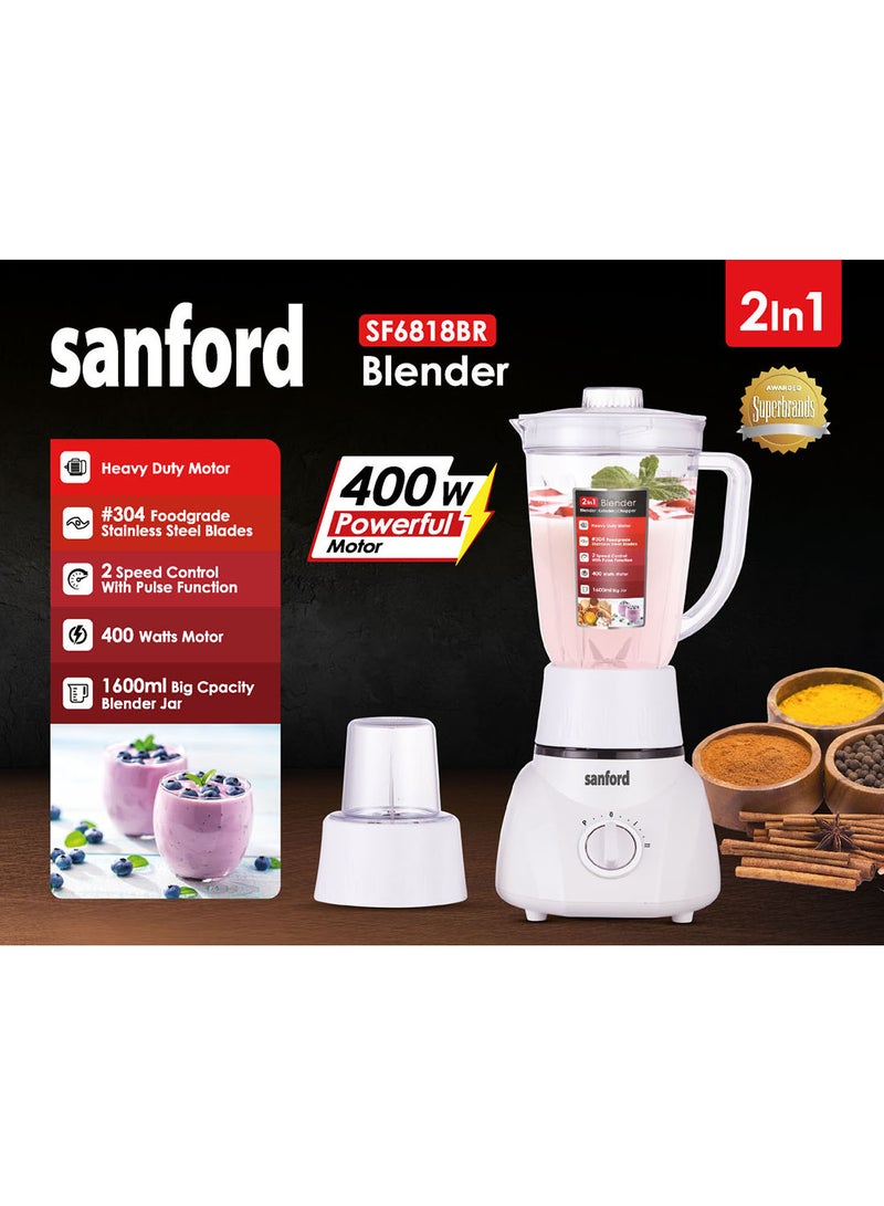 SANFORD 2 IN 1 BLENDER 400 WATTS 1.6 LITRE 1.6 L 400 W SF6818BR BS Multicolour