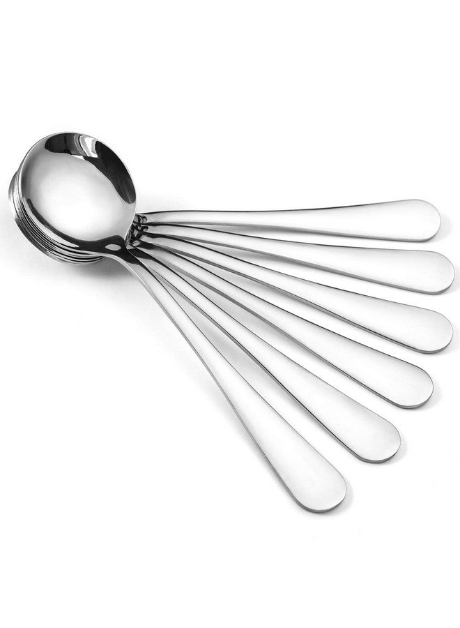 12Piece Soup Spoons Round Stainless Steel Bouillon Spoons