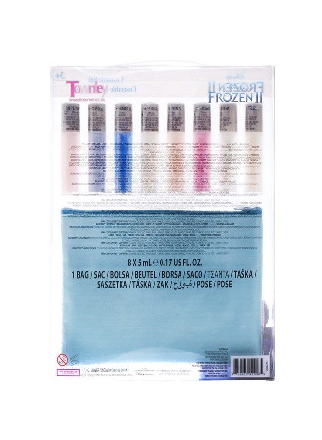 Disney Frozen 2 Anna And Elsa Lip Gloss Set With Sequin Bag Ages 3+ (9 Pcs)