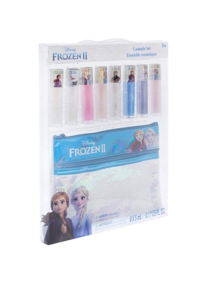 Disney Frozen 2 Anna And Elsa Lip Gloss Set With Sequin Bag Ages 3+ (9 Pcs)