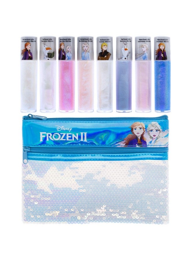 Disney Frozen 2 Anna And Elsa Lip Gloss Set With Sequin Bag Ages 3+ (9 Pcs)