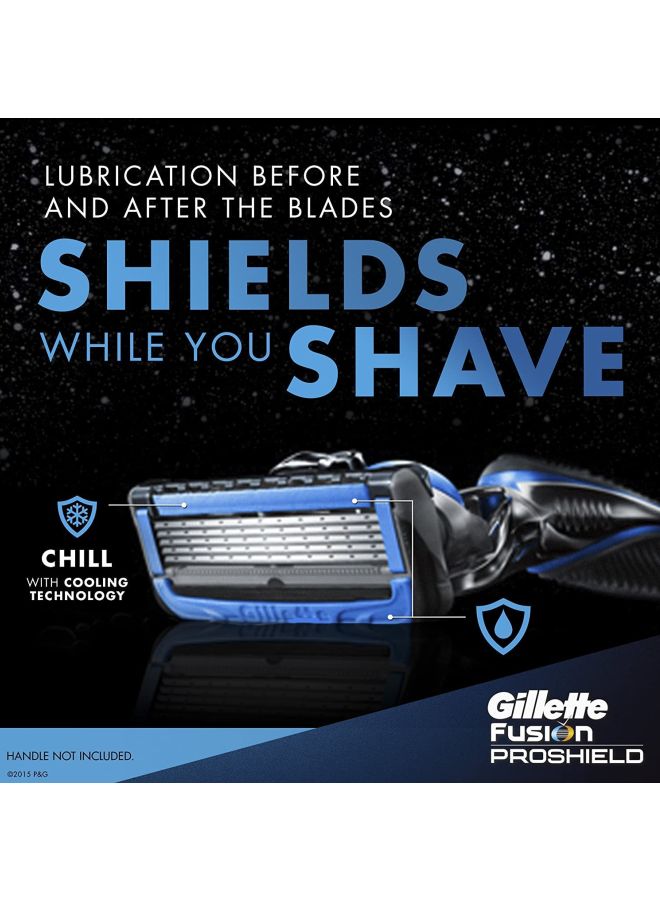 ProShield5 Chill razor Handle + 2 Blade  Refills Black/Grey/Blue