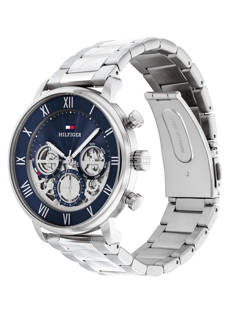 Men's Analog Round Shape Stainless Steel Wrist Watch 1710569 - 44 Mm