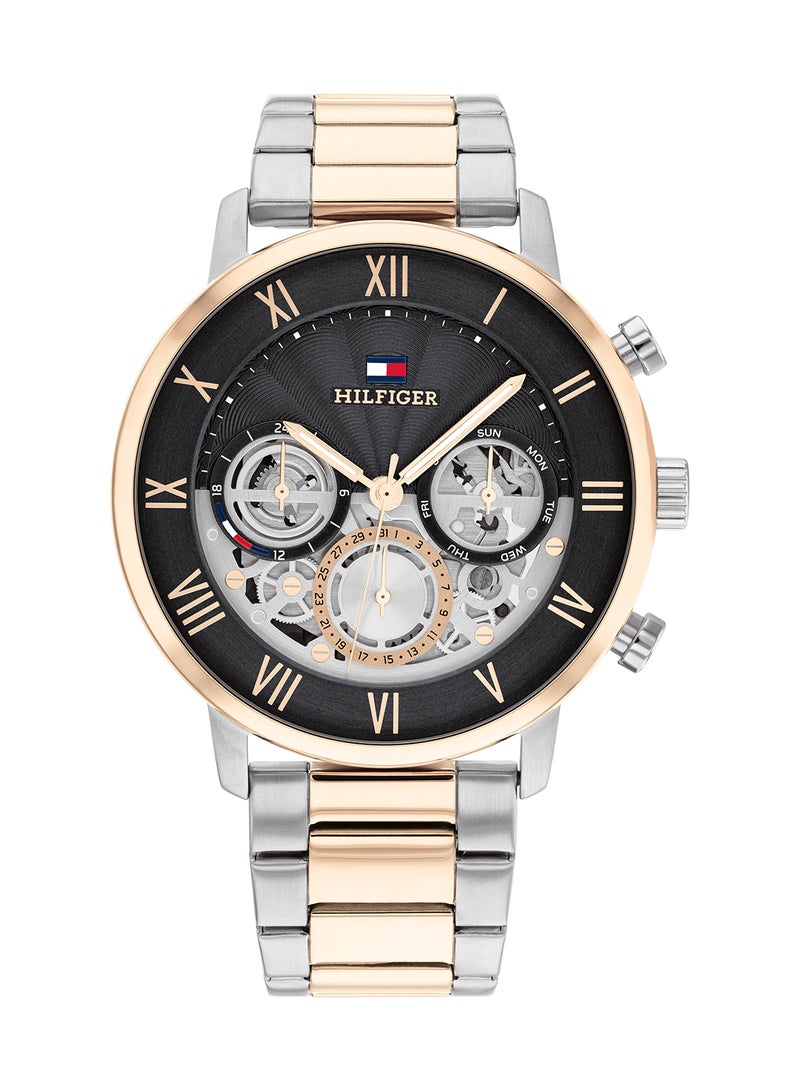 Men's Analog Round Shape Stainless Steel Wrist Watch 1710570 - 44 Mm